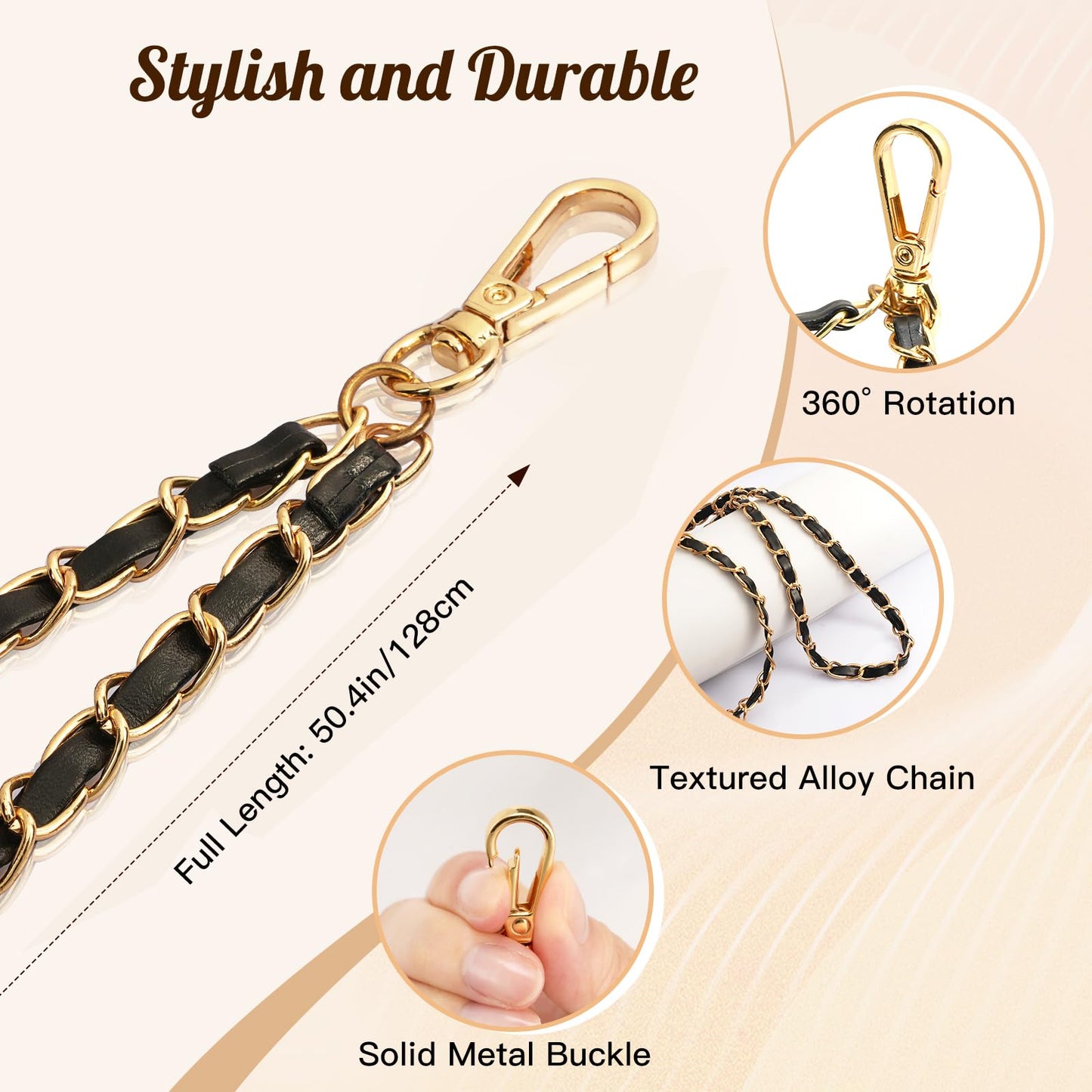 TiMOVO Universal Phone Lanyard, Metal Cell Phone Chain Anti-Theft Crossbody Strap for iPhone 17, 16 Series and Most Smartphones, Cell Phone Neck