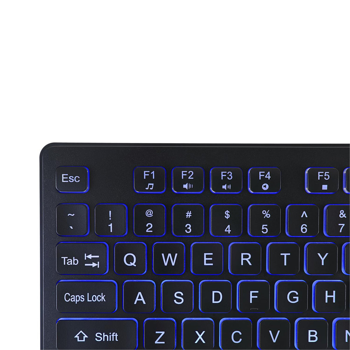 Adesso AKB-139EB 104 Key Large Print LED Keyboard, Blue