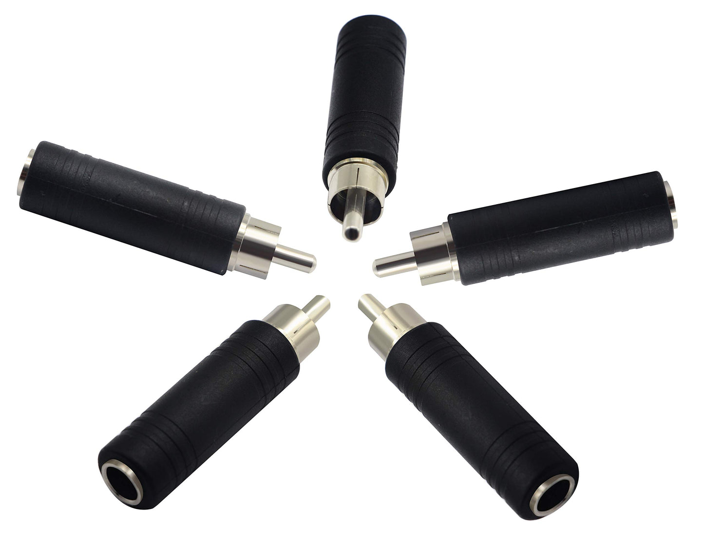 zdyCGTime 6.35mm to RCA Adapter RCA Male Plug to 6.35mm 1/4 Inch Mono Female Audio Mic Plug Adapter Jack Converterr (5 Pack)