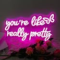 You Are Like Really Pretty Neon Sign, Pink Dimmable LED Light Up Neon Sign for Girls Bedroom Club Wedding Bachelorette Party Wall Decor Birthday