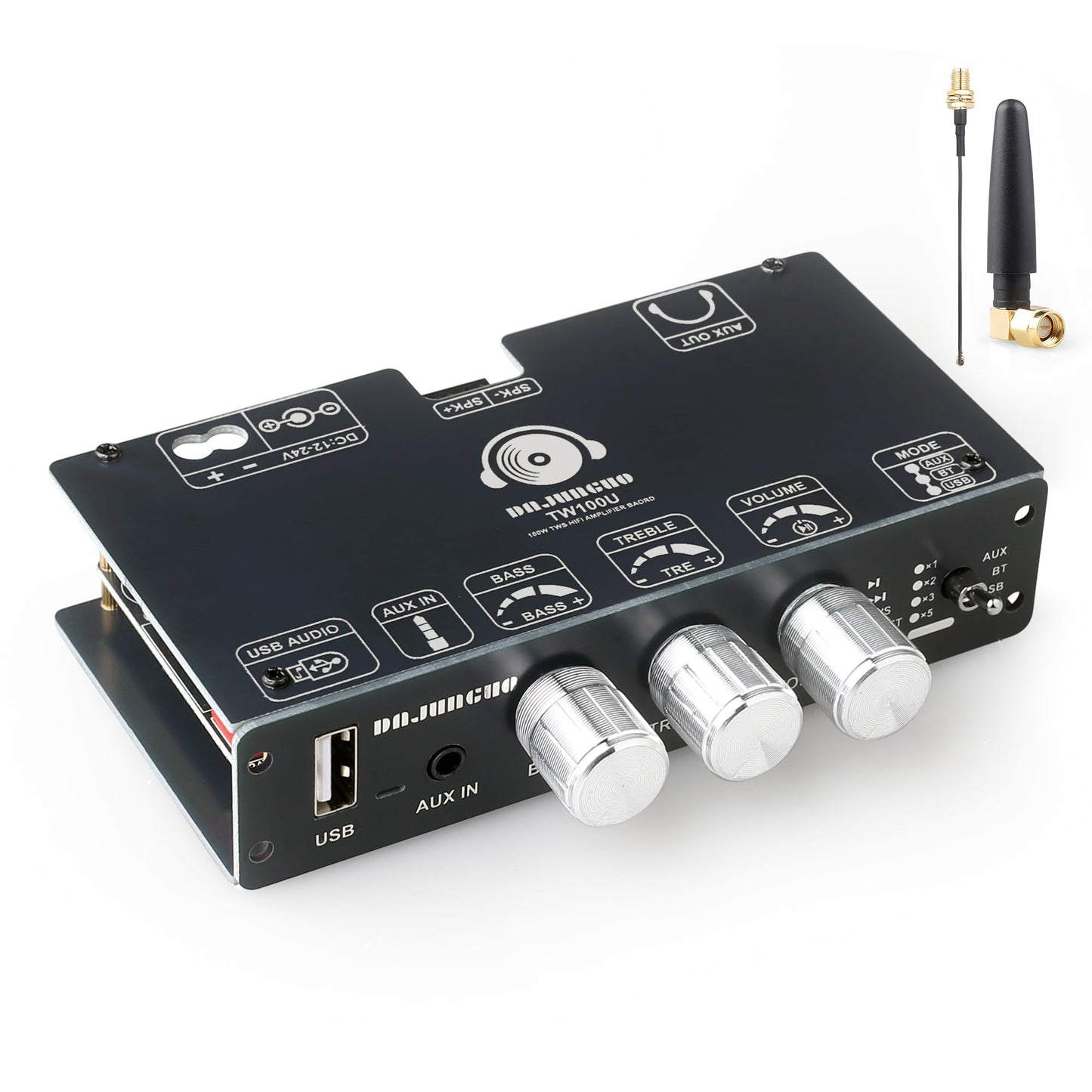 TW100U 100W Mono Amplifier Board, TPA3116D2 Digital Power Amp Module with Built-in Step-up Voltage Circuit (19V/24V), Supports TWS Wireless Pairing