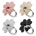 4pc-Cell Phone Ring Stand,Cell Phone Ring Holder Flower,360 Rotate and 180°Angle Adjustable Metal Finger Ring Socket Grip Kickstand for Smartphones