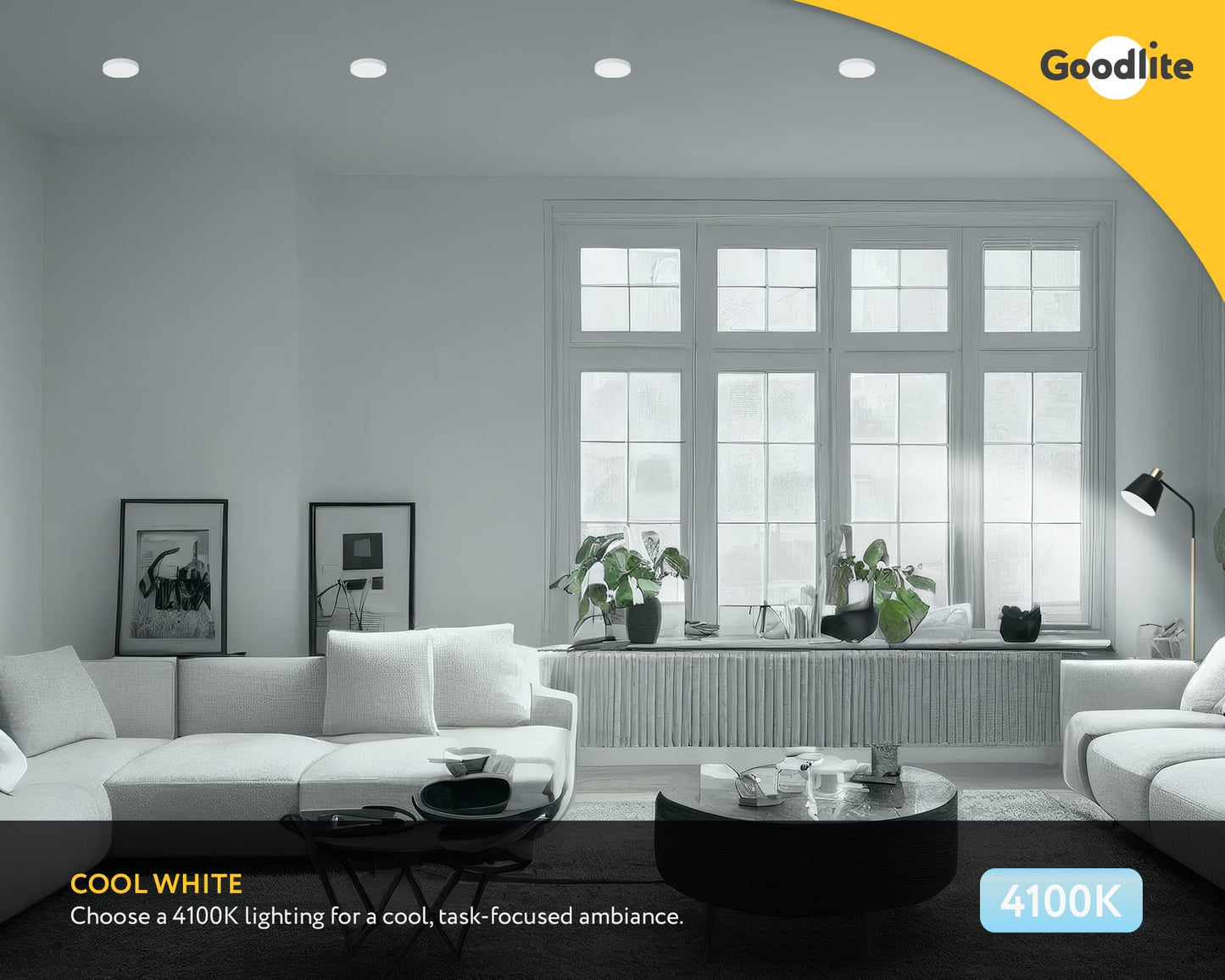 Goodlite G-20025 Horizontal LED Indoor Outdoor Step, 5w 200lm, 120v, Stair Light, Finish, Wet Location, Dimmable, Cool White 4100k