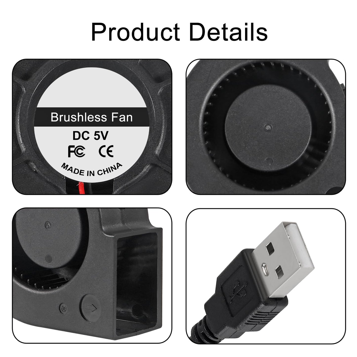 ACEIRMC 4pcs 75x30mm Blower Cooling Fan Turbine Centrifugal Fan 5V Brushless USB Sleeve Bearing/Dual Ball Bearing 2 pin Computer Fan Multi Used