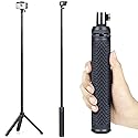 GEPULY 34''Extended Selfie Stick Underwater Tripod Waterproof Hand Grip for Go Pro Hero 13 12 11 10 9 8 7 6 5 4, AKASO,SJCAM,DJI Action 6