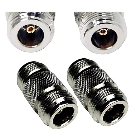 CESS 2pcs N Type Adapter N Female to N Female Barrel RF Coax Connector Coupler 50ohm for Ham Radio Antenna, WiFi Antenna, Router