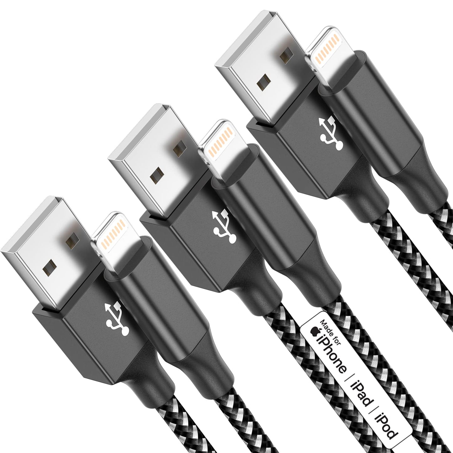 iPhone Charger Apple MFi Certified 3pack 10FT Long Lightning Cable Fast Charging High Speed Data Sync USB Cable Compatible iPhone 14/13/12/11 Pro…