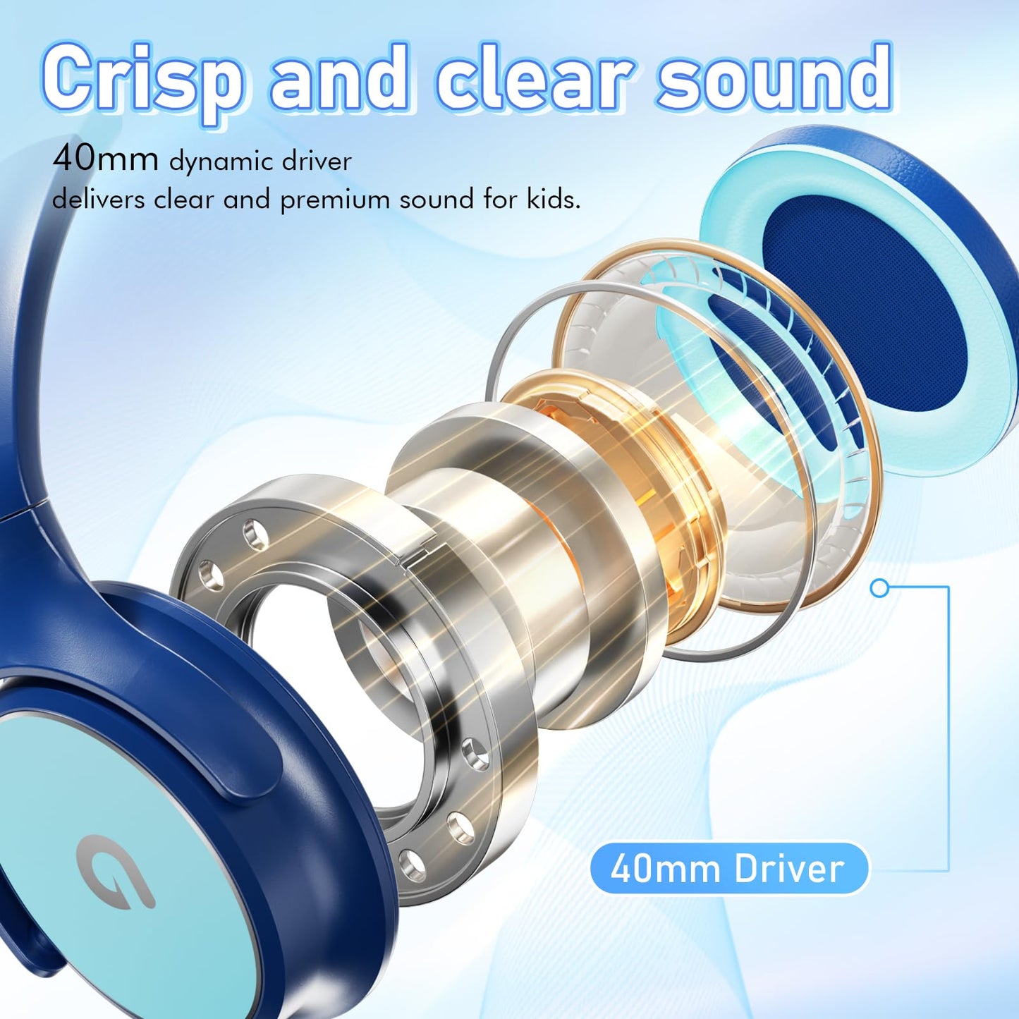 ADOOPE Kids Headphones with Safe 85dB/94dB Volume Limiter for Child/Teens, Foldable HD Stereo Sound Headset for Kindle Kids/fire Tablet/iPad/Laptop…