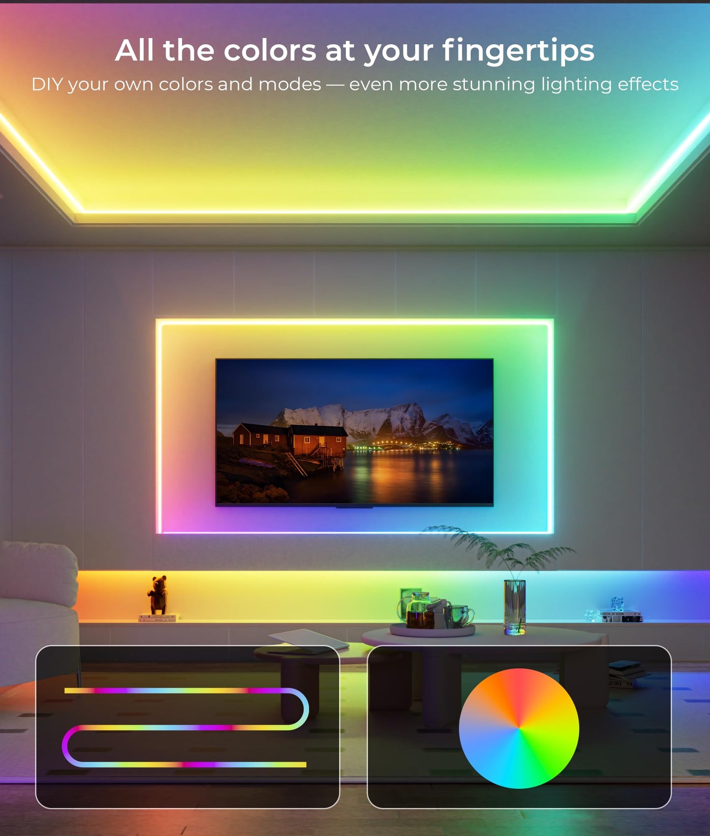 DeckTok LED Strip Light 9.84ft, RGB IP65 Waterproof LED Lights, Smart Strip Light with Music Sync, Timer, Color Changing, Compatible with Alexa