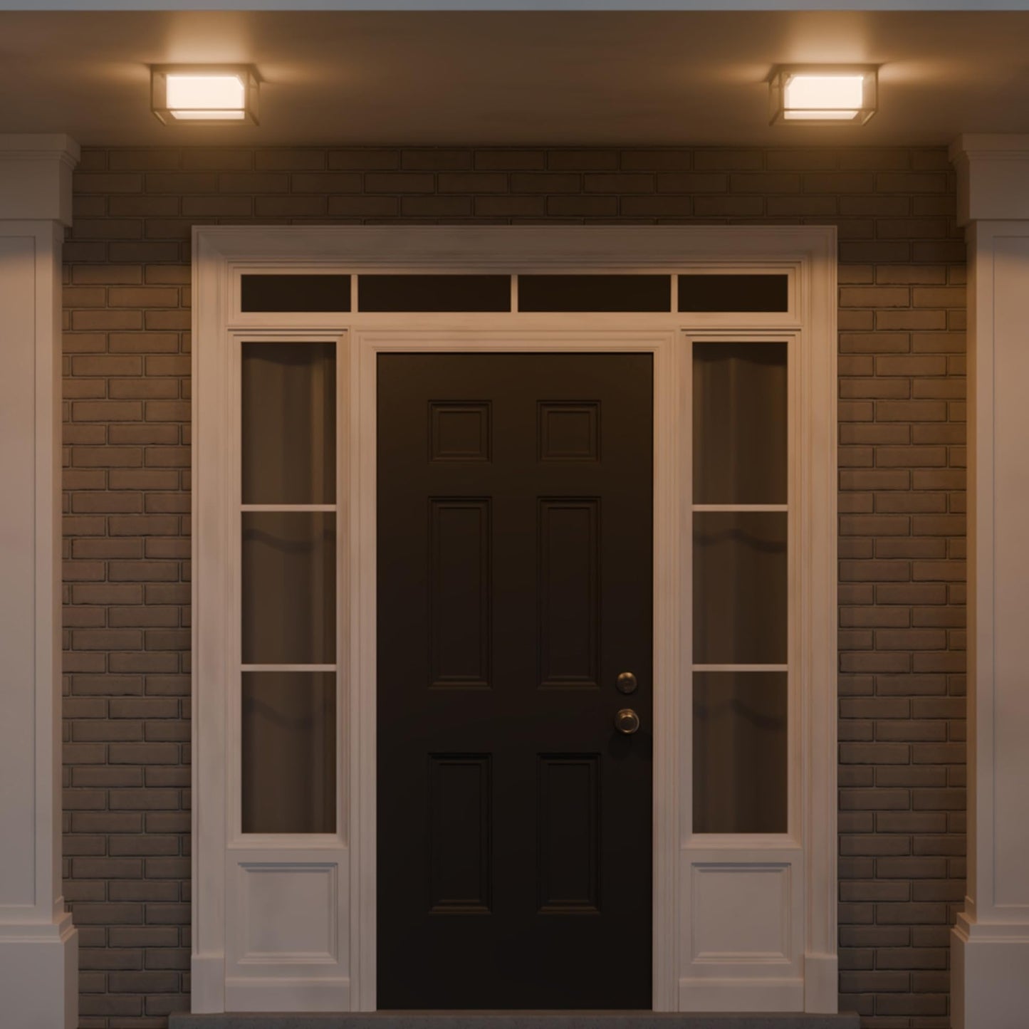 Globe Electric 60000164 1-Light Outdoor Flush Mount, Matte Black, Frosted Glass