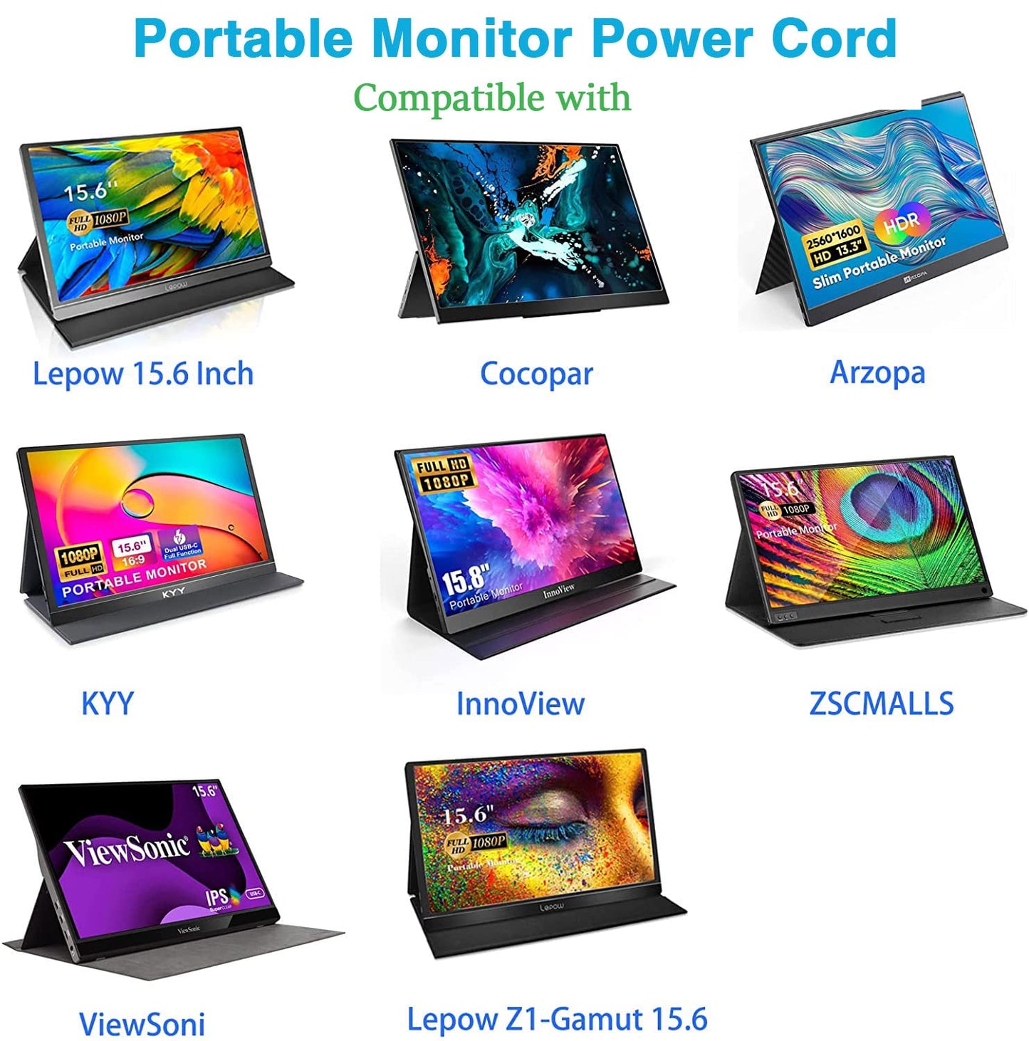 240W USB 3.2 Gen 2X2 Display Monitor Link Data Transfer Video Cable for Lepow Z1 15.6 In, InnoView, ASUS ZenScreen, KYY, Cocopar, Arzopa, AOC