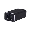 SinLoon RJ45 LAN Coupler Adapter Surge Thundering Protector Gigabit 1000Mbs Ethernet Extender Connector for Cat7 Cat6 Cat5e Female to Female (Black)