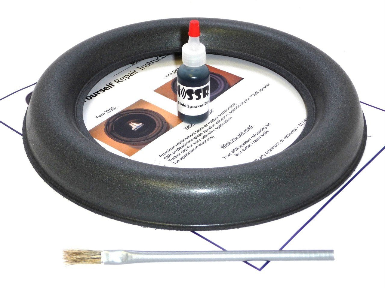 Springfield Speaker 10" Foam Surround Edge Repair Kit - 1 Speaker Kit - Compatible with All JL Audio 10W7 Subwoofers