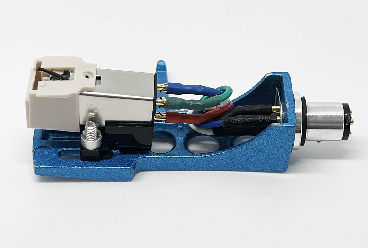 Cartridge, conical Stylus, needle with mounting bolts and Sky Blue Headshell for Sansui SR222, P50, FRD3, FR5080S, SR212, FRD35, FRQ5, SR525, FRD25