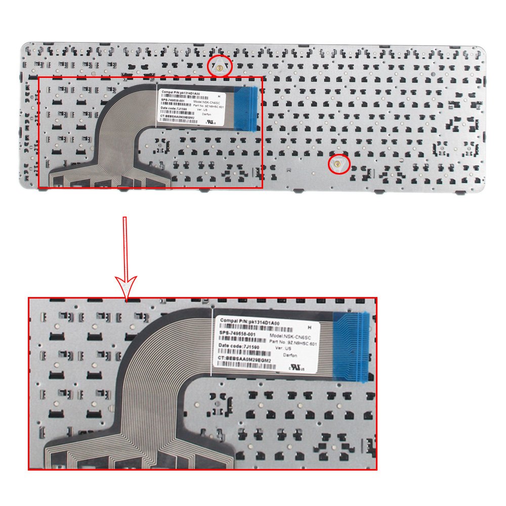 TLBTEK Replacement Keyboard with Frame Compatible with HP Pavilion 15-f 15-g 15-r 15-e 15-f387wm 15-d035dx 15-f233wm 15-f272wm 15-f010wm 15-n290nr