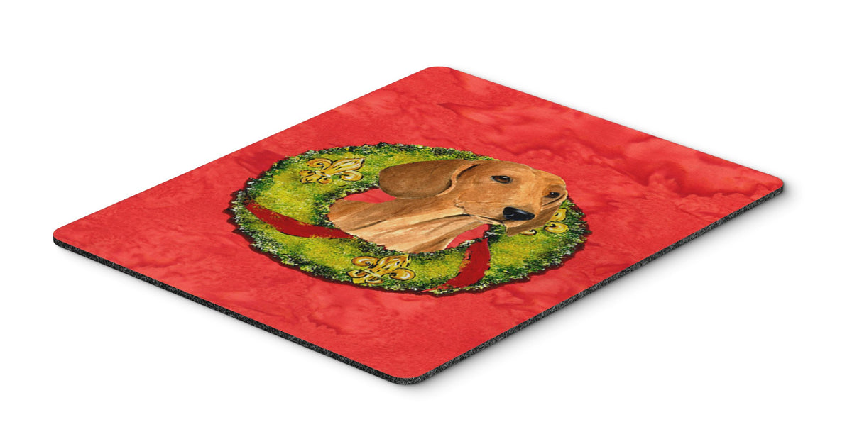 Caroline's Treasures SS4177MP Dachshund Cristmas Wreath Mouse Pad, Hot Pad or Trivet for Home Office Gaming Working Computers Laptop Mouse