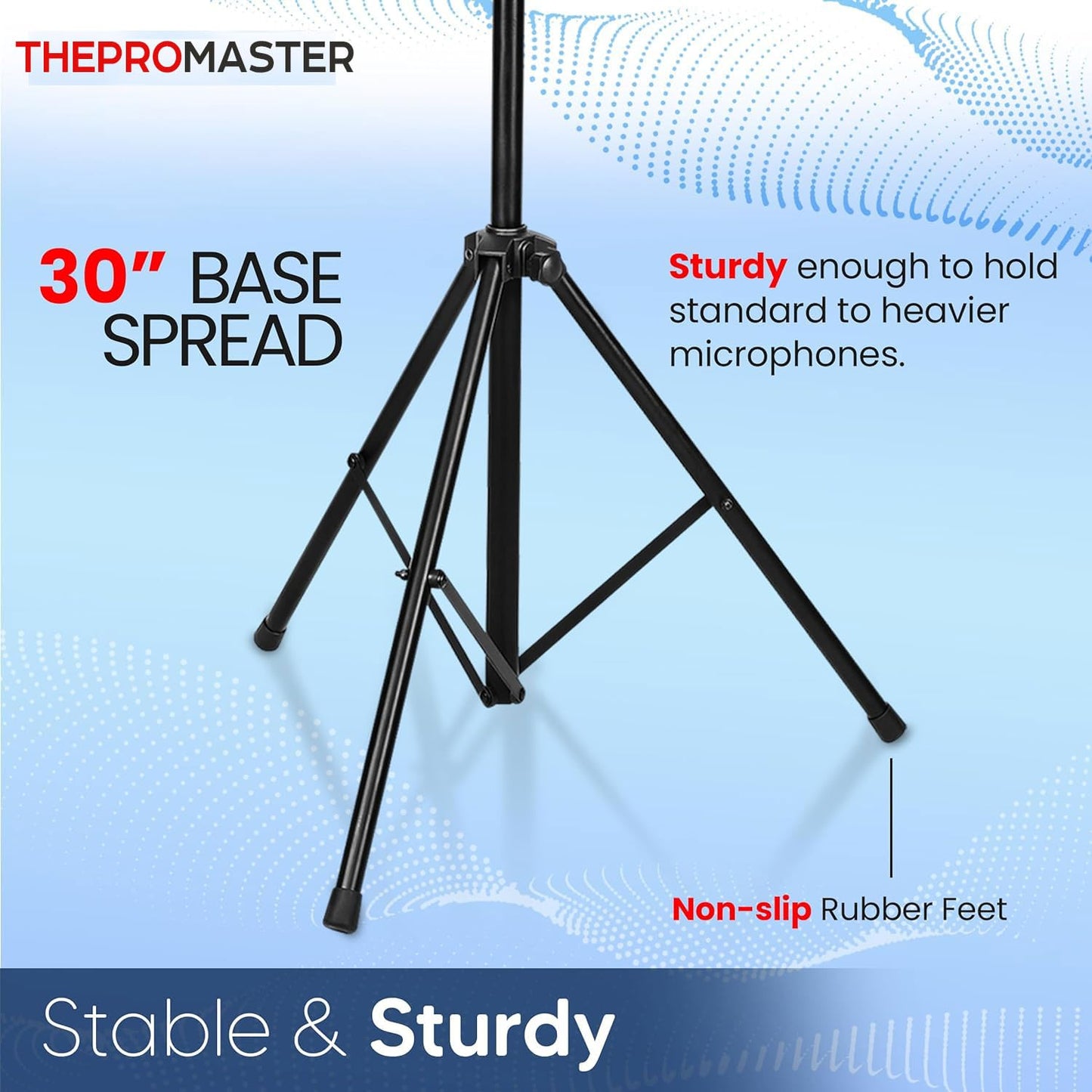 THEPROMASTER Tripod Microphone Stand - Universal and Adjustable Professional Audio Telescopic Gooseneck, Boom Arm Tripod Microphone Stand with