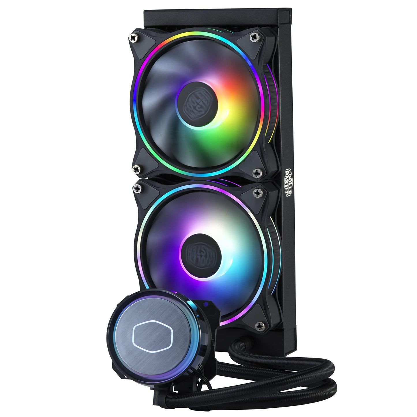 Cooler Master MasterLiquid ML240 Illusion CPU Liquid Cooler - AIO Water Cooling System, 3rd Gen Pump, 2 x 120mm ARGB Halo Fans, 240mm Radiator, ARGB