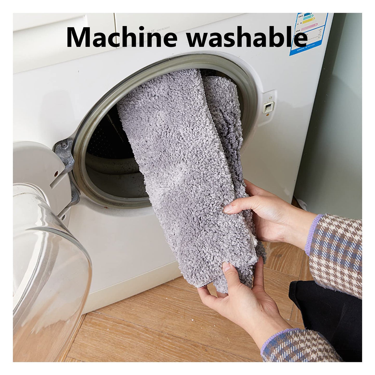 Bath Mat Bathroom Rug Curved Bath Rug Semi Circular Shower Mat Non Slip Kitchen Durable - White 40*75CM