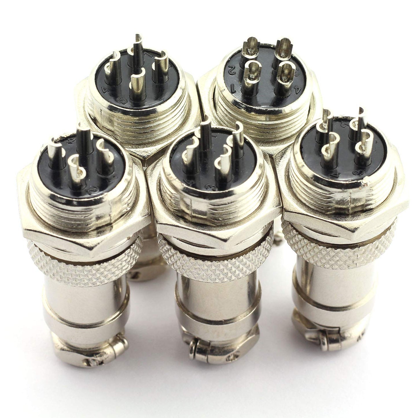 DGZZI 5Pairs GX16 4Pin Male Female Circular Aviation Connector Plug 16MM Wire Panel Metal Connector