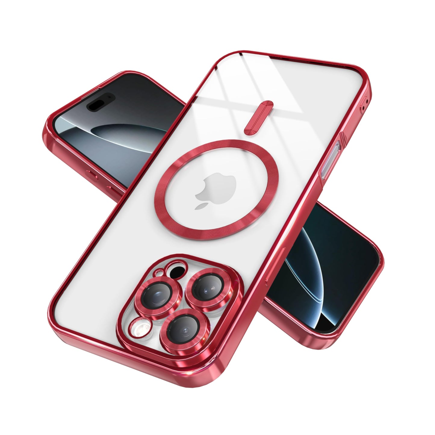 IAIYOXI Magnetic Clear Case for iPhone 15 Pro with Full Camera Lens Protection,Compatible with MagSafe,Plating Soft TPU Phone Case,Anti-Scratch