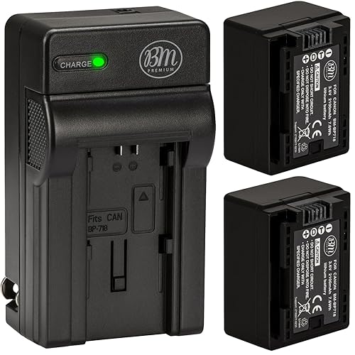 BM Premium 2 BP-718 Batteries and Charger for Canon Vixia HFR80, HFR82, HFR800, HFR70, HFR72, HFR700, HFM500, HFR30, HFR32, HFR300, HFR40, HFR42