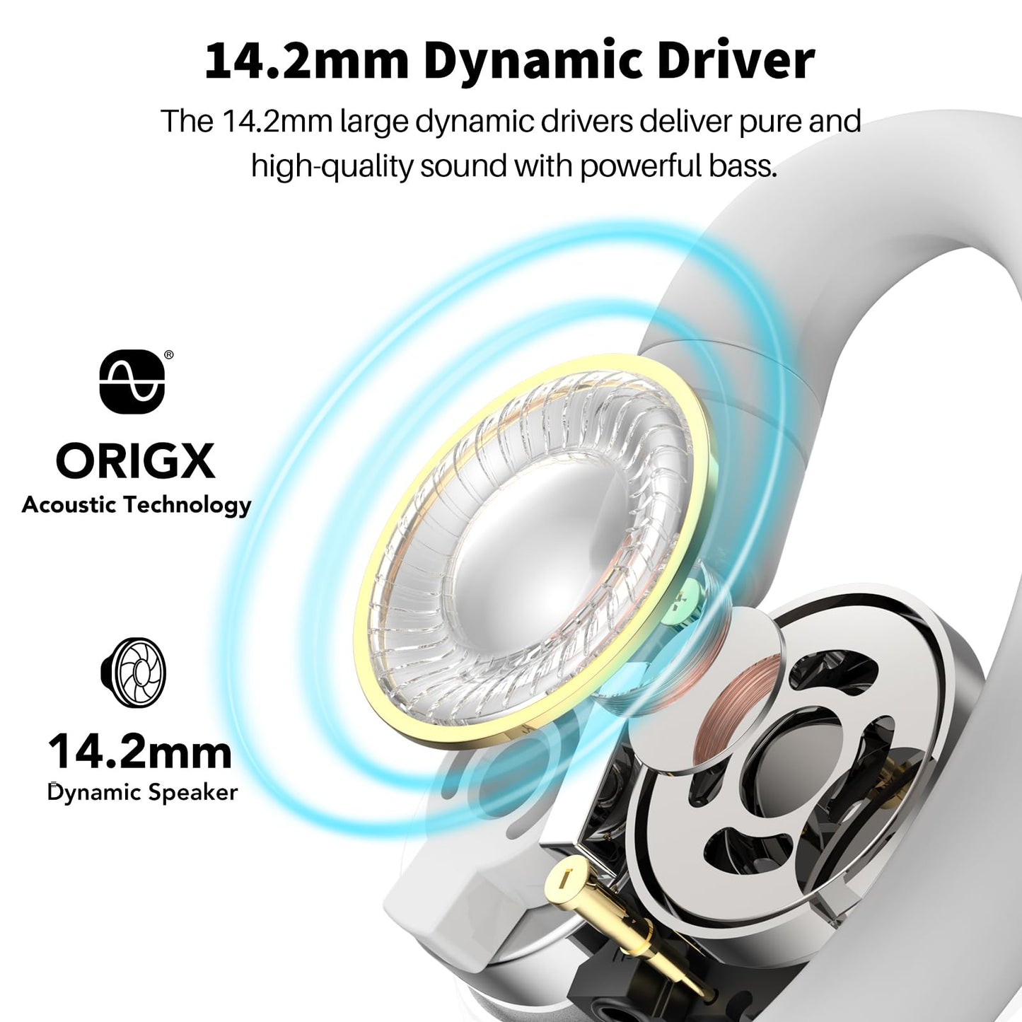 TOZO O2 Open Ear Wireless Earbuds,Multi-Angle Adjust 42H Bluetooth 5.3