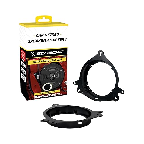 Scosche SAT6 5.25-6.5” Speaker Adapters Compatible with Select 2000-2020 Lexus, Scion and Toyota Vehicles - Adapter for 5 1/4' to 6 1/2' Car Door