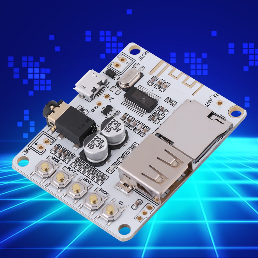 Bluetooth Audio Receiver Board 4.1, Wireless Stereo Audio Module with USB & MicroSD Card Decoding, MP3 Player Sound Board for DIY Car/Home Speaker