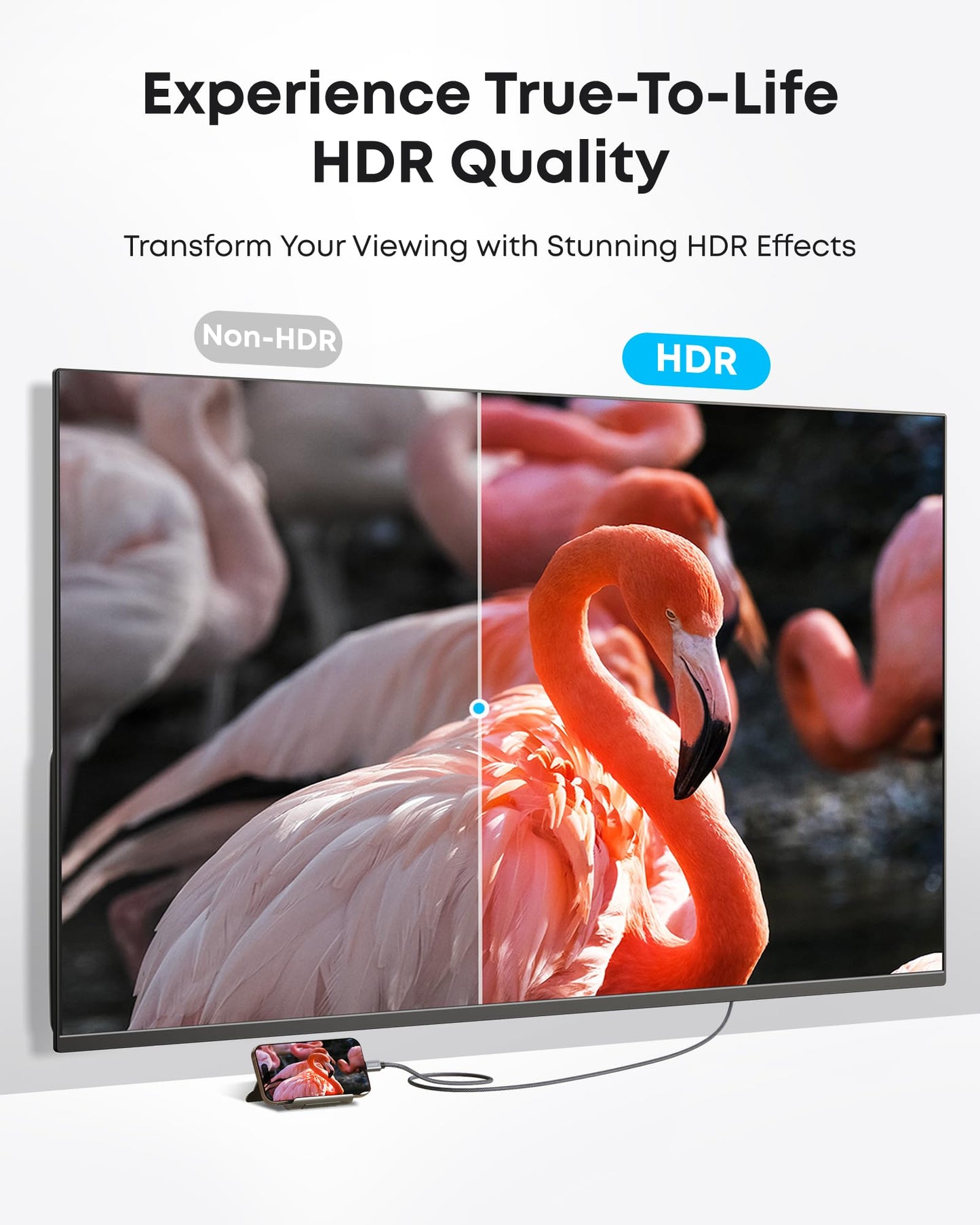Anker HDMI Cable, 4K@60Hz Ultra-Fast Nylon-Braided USB C to HDMI Cord with Advanced Shielding, Thunderbolt 5/4/3, for MacBook, iPad, iPhone, HD TV