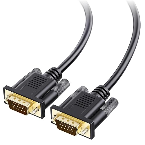 Cyberguys! VGA Cable 6ft, VGA Cord with Secure Latch, Gold-Plated Connector - Durable PVC Cord for Monitor, Projector, Laptop, Desktop, PC, Computer