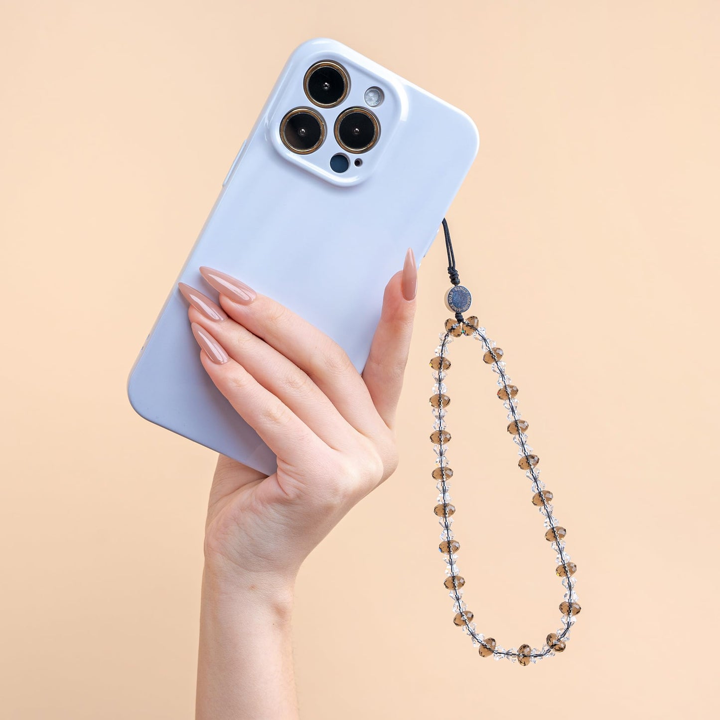 SENLLY Wristlet Phone Lanyard Charm, Selected K9 Crystal Wrist Strap, Use Stainless Steel Hardware, Jewel Gift for Women