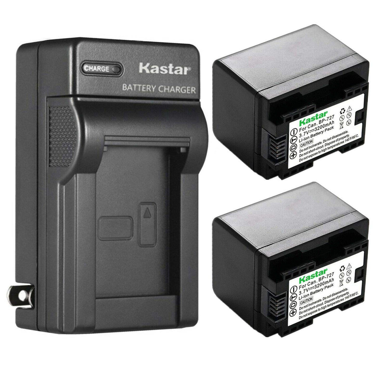 Kastar 2-Pack BP-727 BP727 Battery and AC Wall Charger Compatible with Canon BP-709 BP709 Canon BP-718 BP718 Canon US 6055B002 Camera Battery, Canon