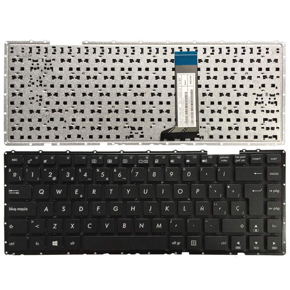 YUHUAI Laptop Replacement Keyboard, Spanish QWERTY Layout, USB-A, 104 Keys, Ergonomic, Modern, Ambidextrous, For Asus X451E, X451C, X451V, X451M,