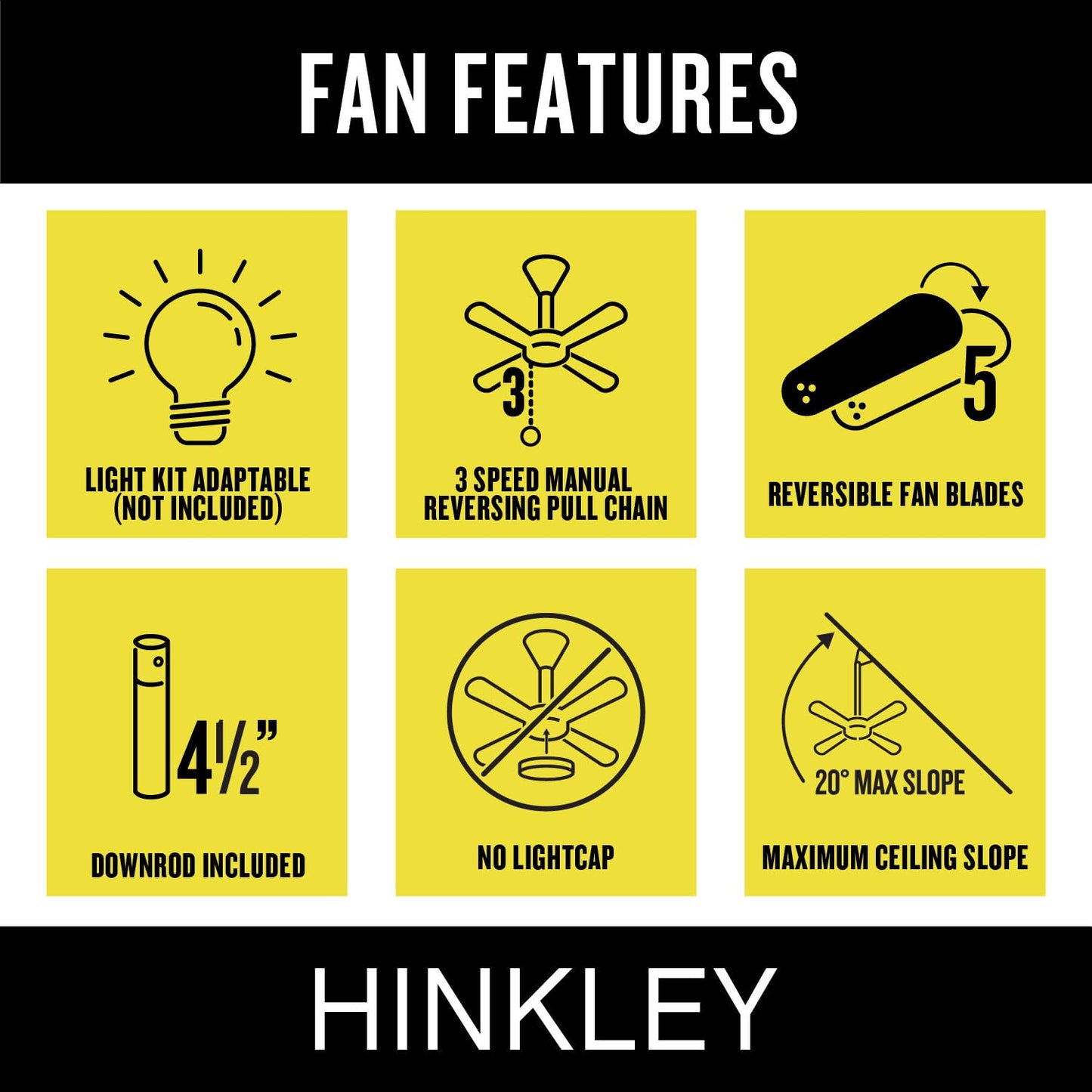 Hinkley Metro 52" Indoor Dual Mount Ceiling Fan, Brushed Nickel Finish