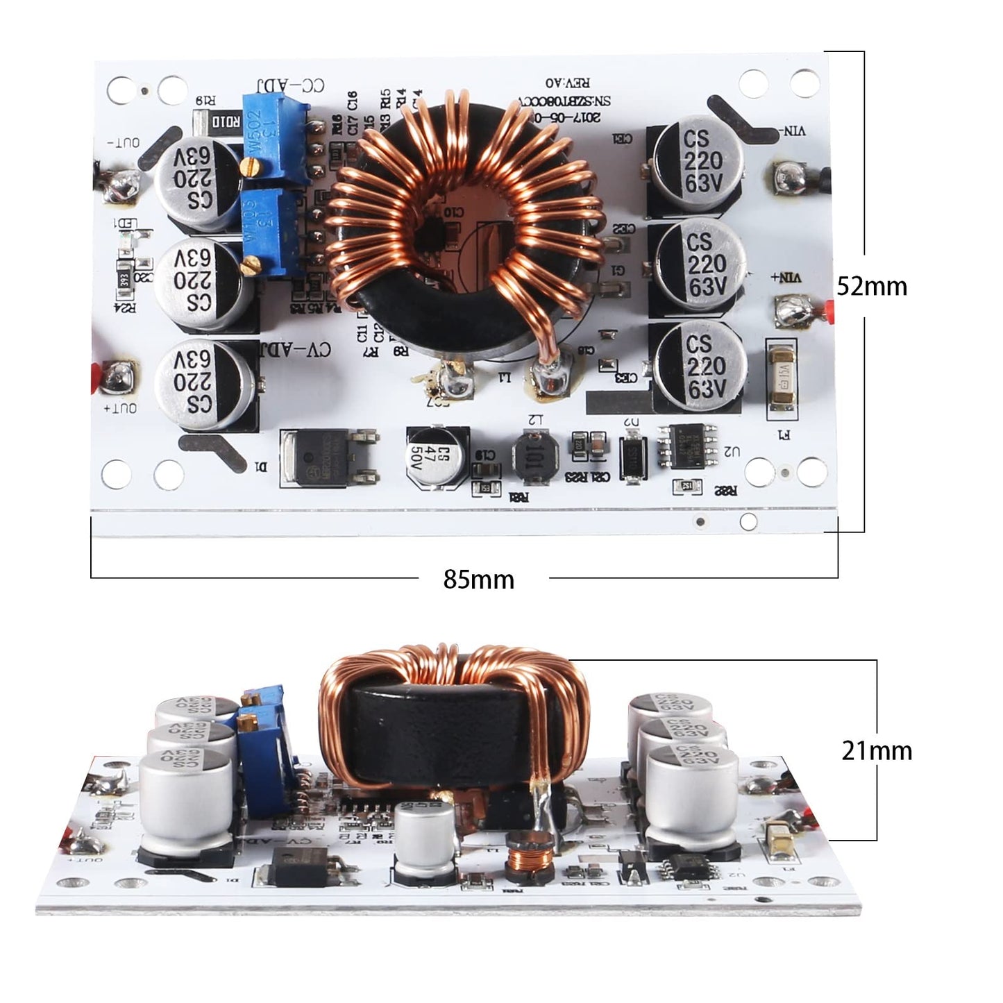 Aobao 3pcs 600W Constant Current Boost Converter DC-DC 10V-60V to 12-60V 10A Adjustable Step-up Power Supply Module Booster Constant Voltage Constant…