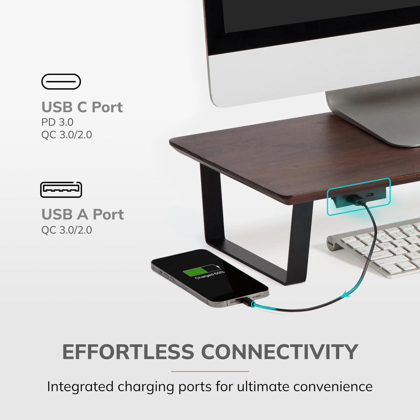 Anji Mountain Monitor Stand - Desktop Organizer & Laptop Riser, Ergonomic Monitor Riser, Space-Saving Monitor Stand for Desk, Durable Construction