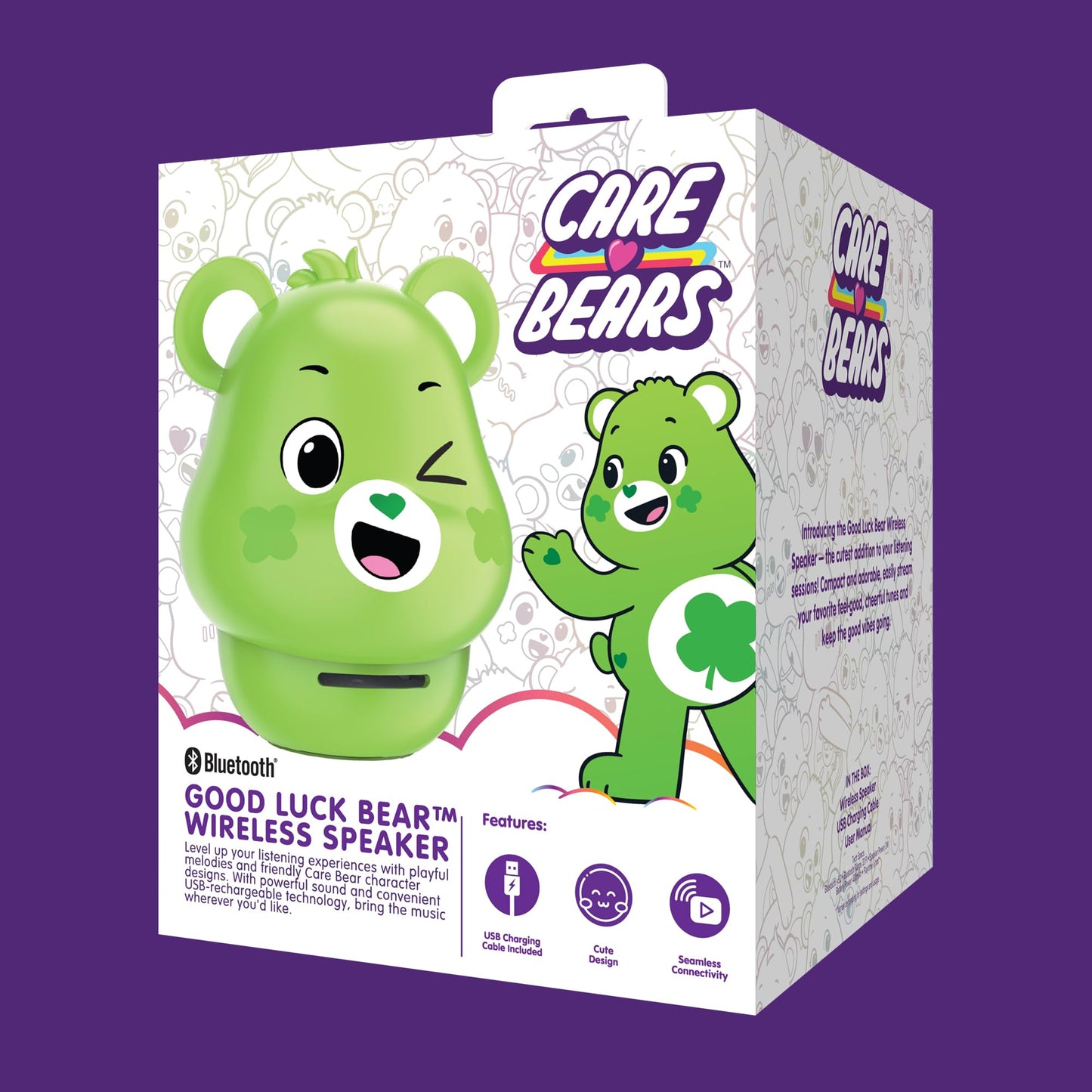 Care Bears Wireless Speaker - Rechargeable and Portable, Cute & Custom Design, Bluetooth 5.2, Long Playtime, Sound