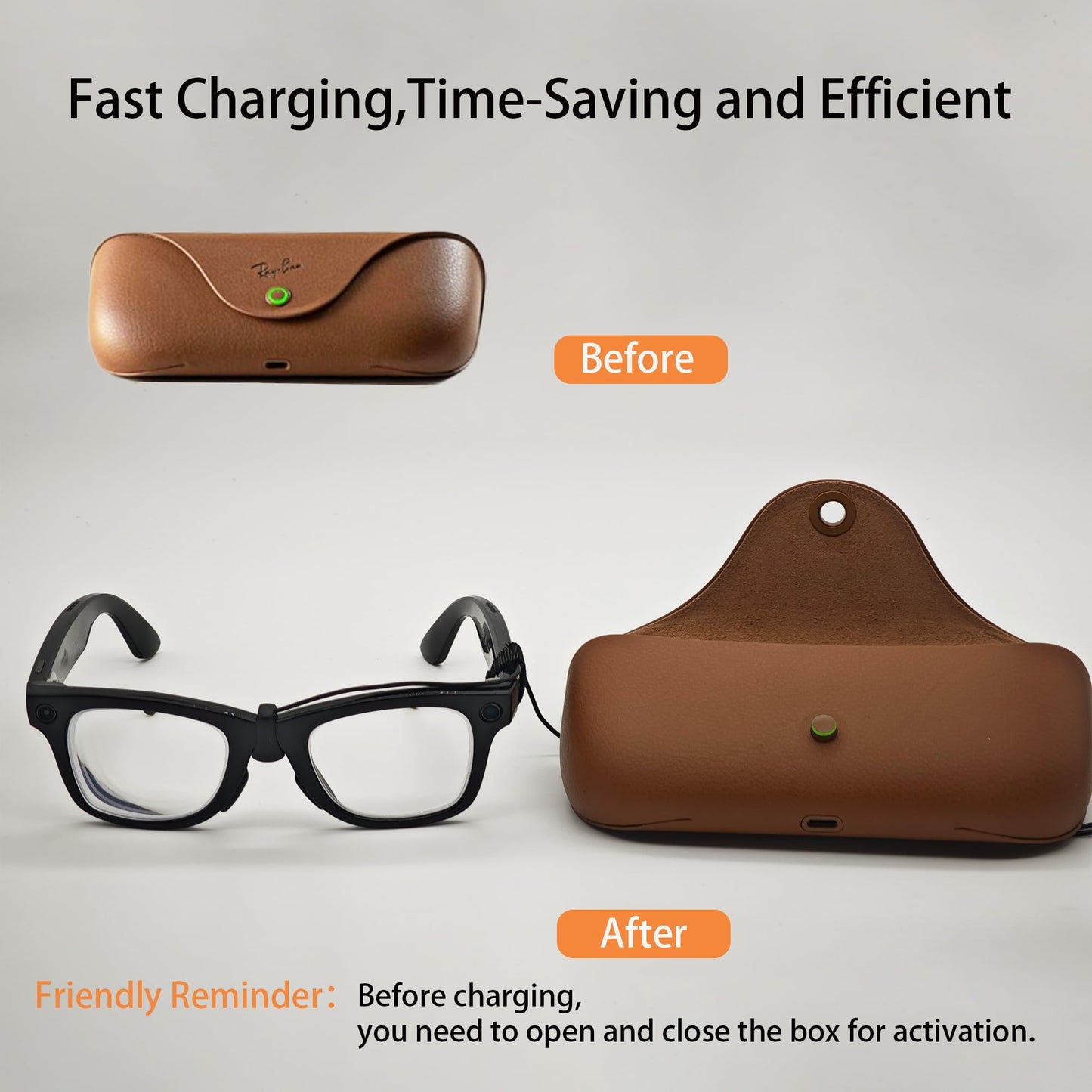 ISLOPU Charging Cable Compatible with RayBan Meta Smart Glasses, Connects to Official Charging Case for Seamless Use While Wearing, Compatible