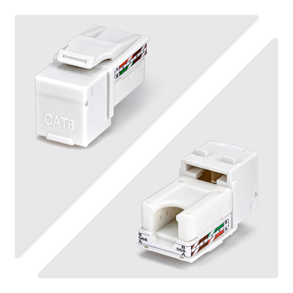 StarTech Cat6 Keystone Jack 24-Pack, UTP, 90 110 Punch Down, White
