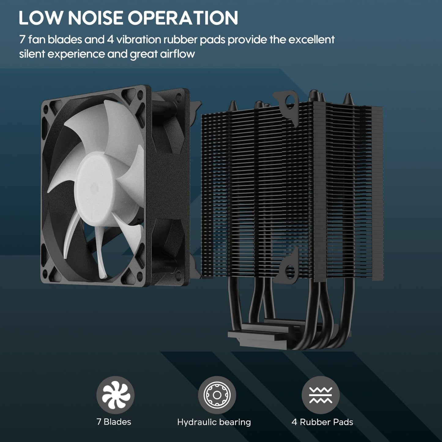 Vetroo V3 CPU Air Cooler w/ARGB Lighting and PWM Smart Control - Compact Design with Height of 133mm & 92mm Fan, Direct Heat Pipes, Aluminium Fins
