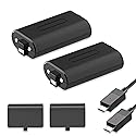 Dowchowsure Rechargeable Battery Pack for Xbox One Controllers,2pcs 4440mWh 3.7V Lithium Batteries Xbox Play and Charge Kit USB for Xbox 1