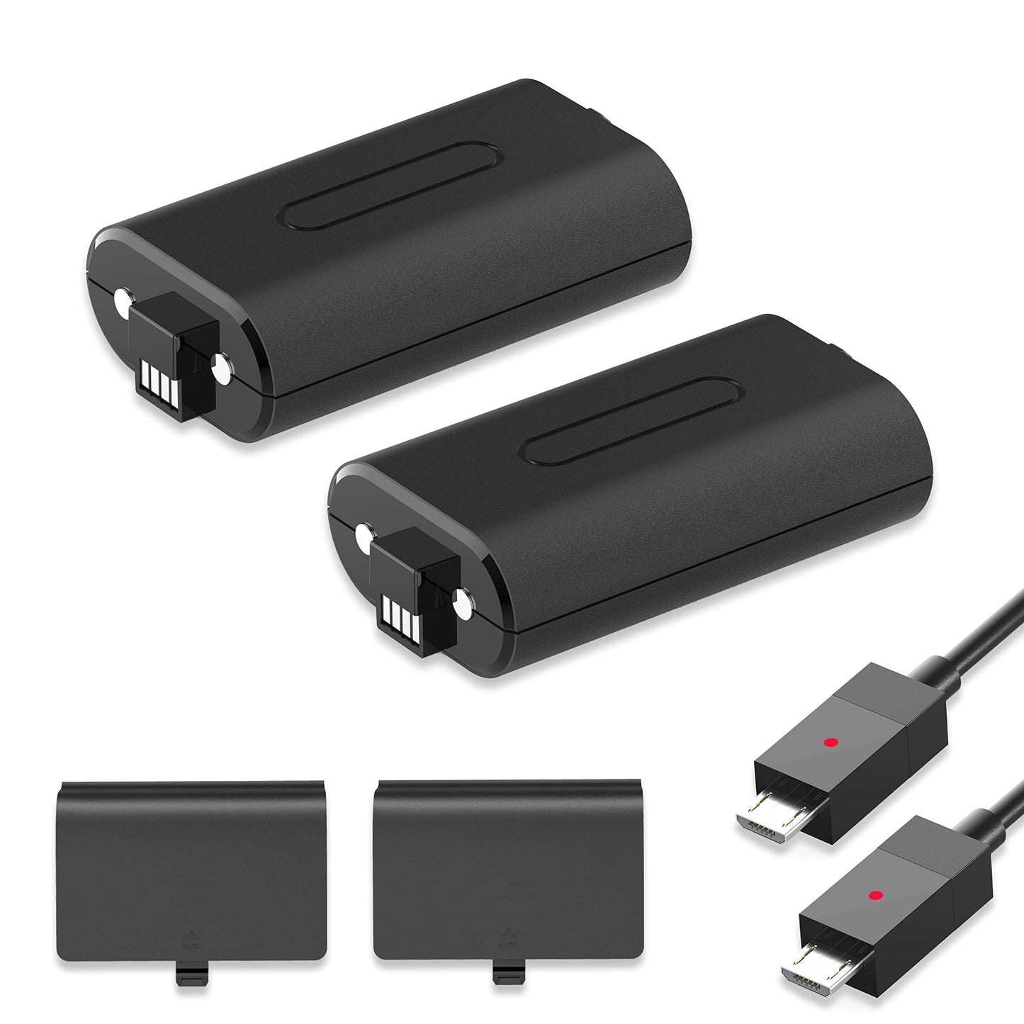 Dowchowsure Rechargeable Battery Pack for Xbox One Controllers,2pcs 4440mWh 3.7V Lithium Batteries Xbox Play and Charge Kit USB for Xbox 1