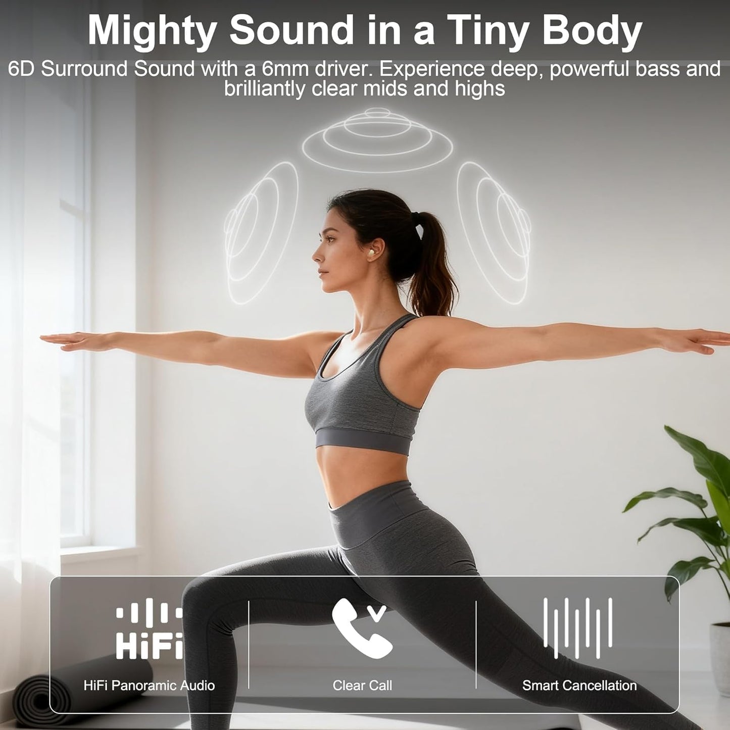Invisible Mini Earbuds for Small Ear Canals, Smallest Wireless Bluetooth in-Ear Headphone for Work & Daily Use, Soft Silicone Ergonomic Fit, Micro Ear