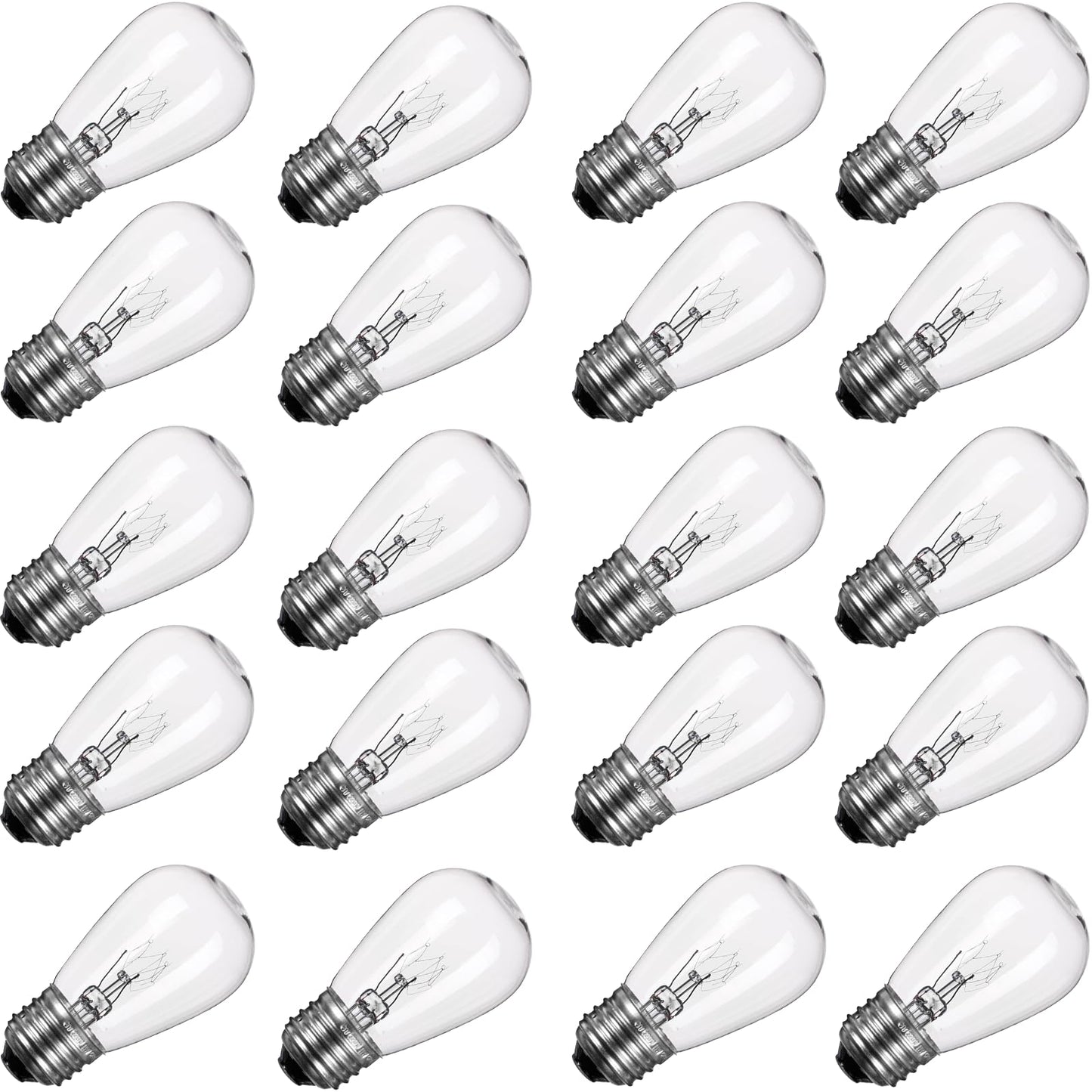 Brightown S14 Incandescent Edison Light Bulbs, 20 Pack 11W, Warm White