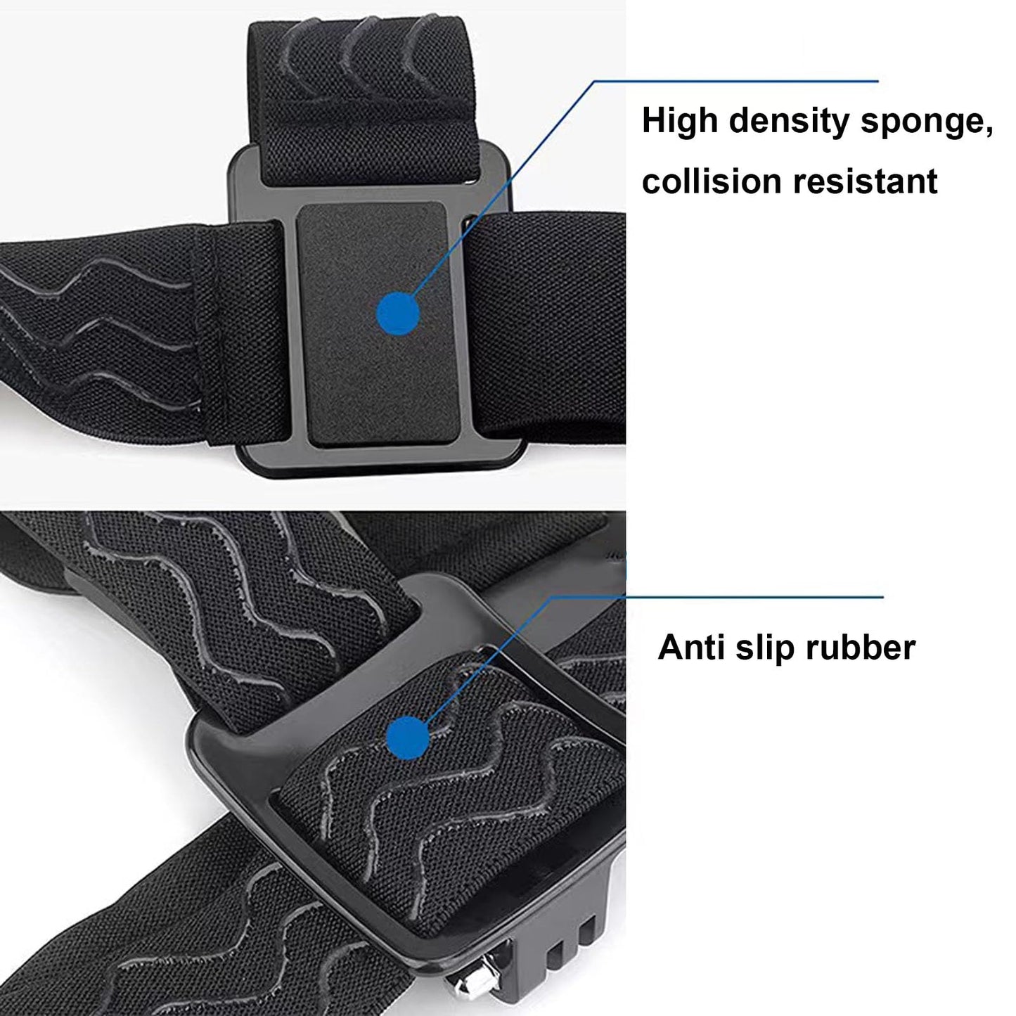 vividstarry Action Camera Head Mount Strap Helmet Headband Wearing Belt for Gopro Hero 12 11 10 9 8 7 6 5/ AKASO Brave 4 4 Pro 7 7 LE V50 V50X