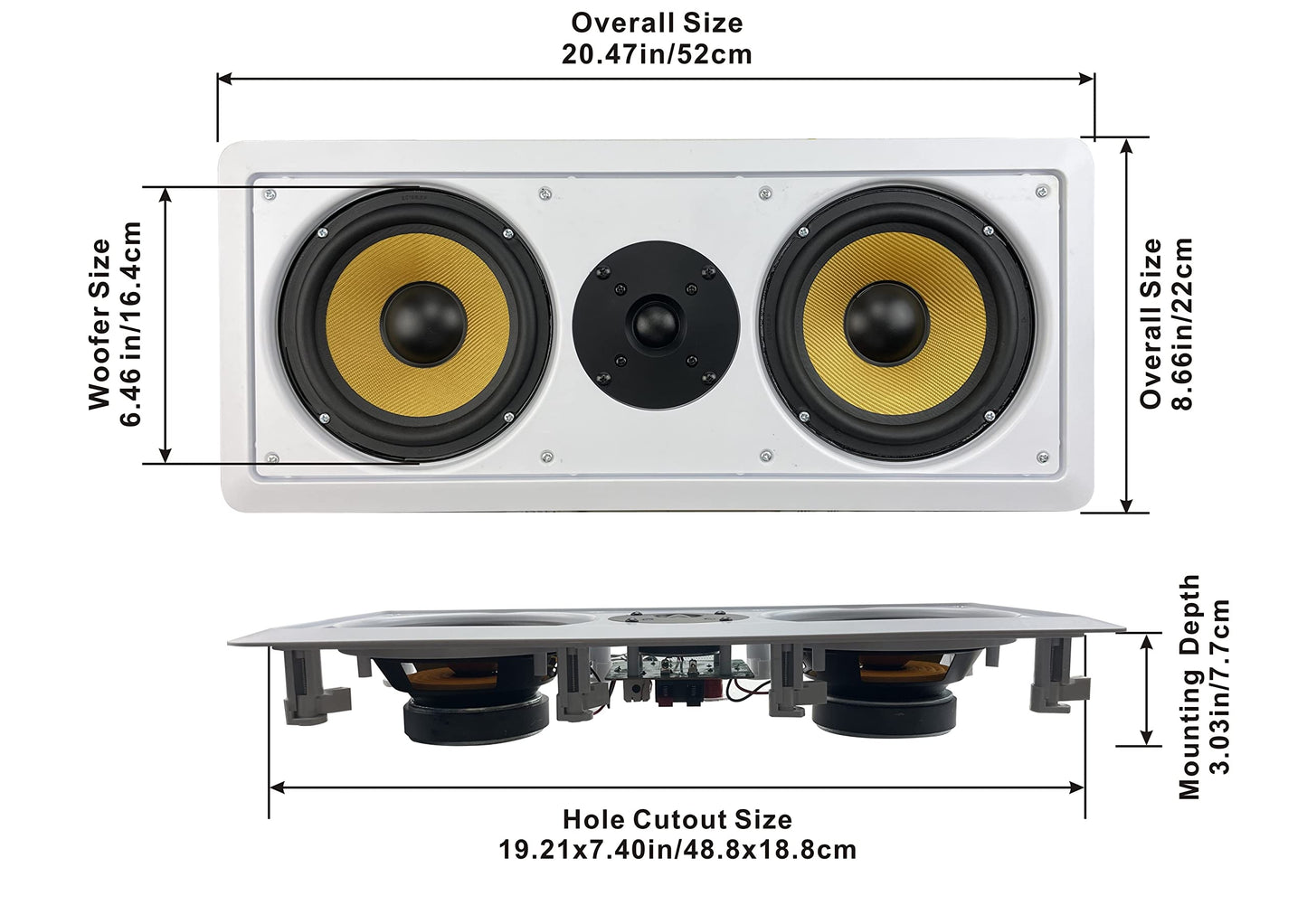 Acoustic Audio HD6c in-Wall 6.5" Center Channel Speaker Home Theater Surround Sound