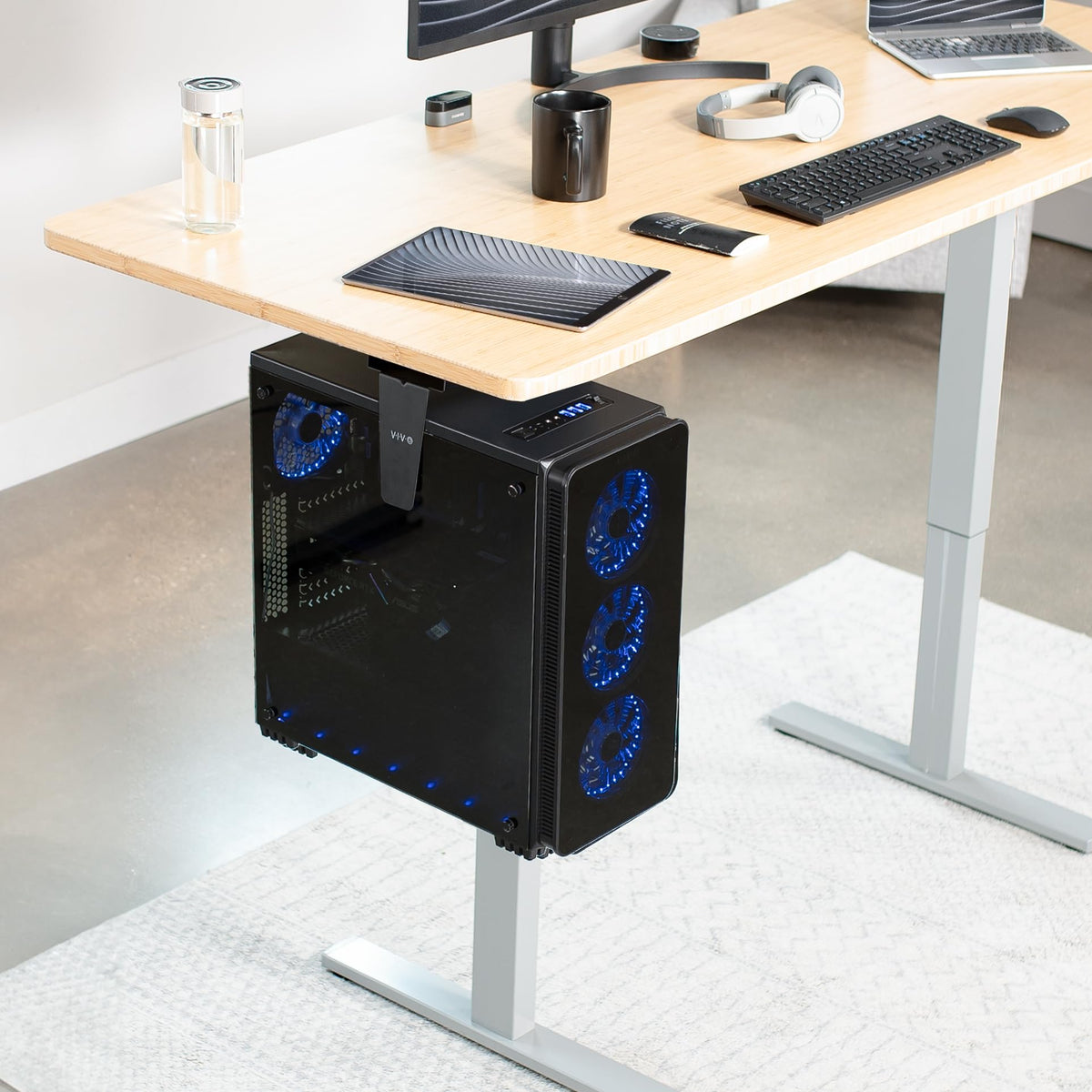 VIVO Black Under Desk and Wall Office PC Mount, MOUNT-PC01