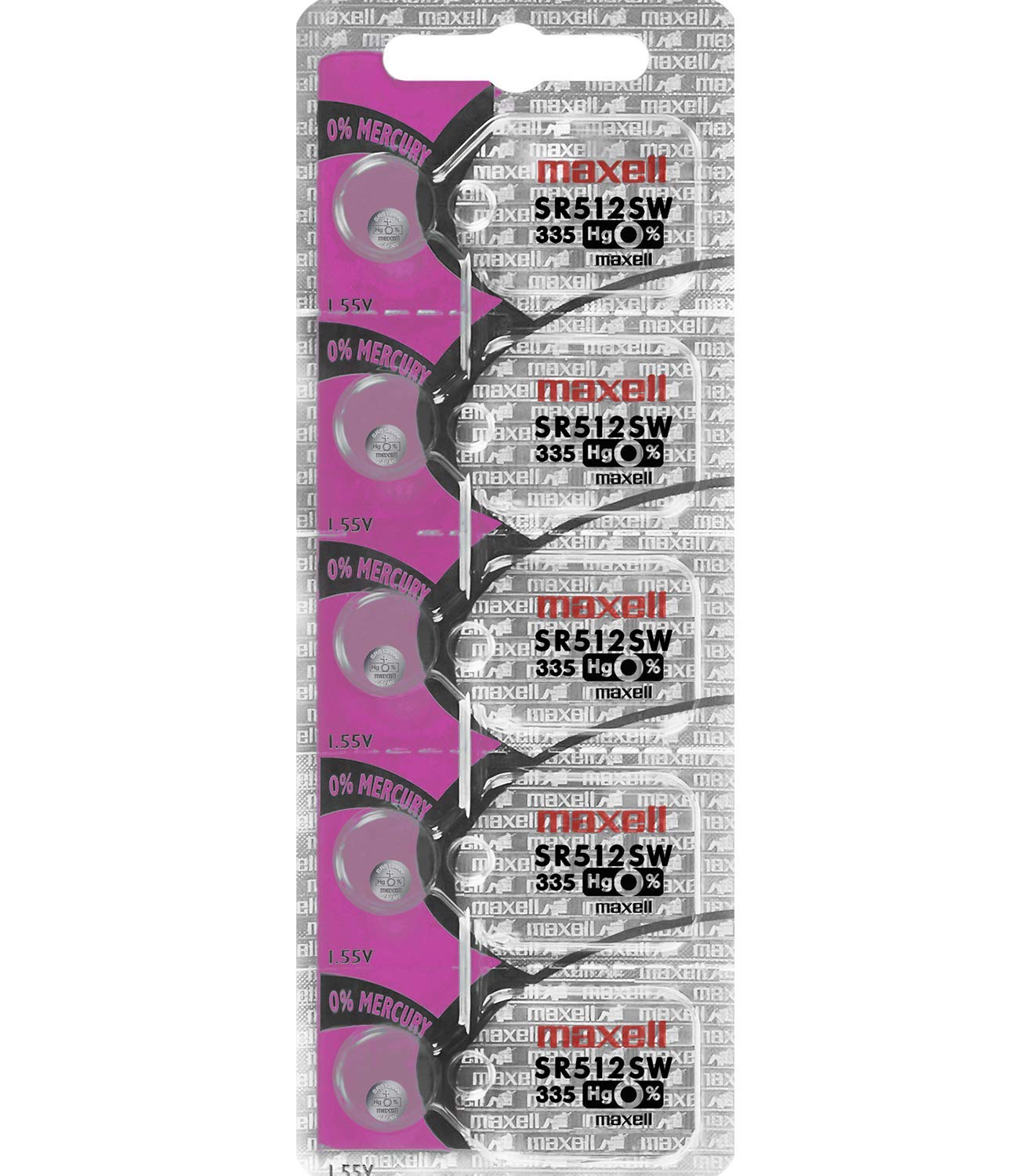 Maxell Watch Battery Button Cell SR512SW 335 Pack of 5 Batteries