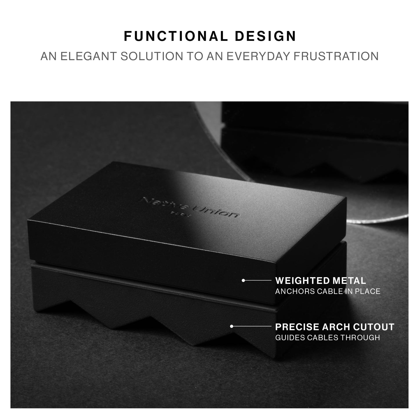 Native Union Weighter - Cable Weight/Holder Desk Accessory for Workspace or Nightstand - Non-Slip Cable Organizer - Metal and Silicone Design - for